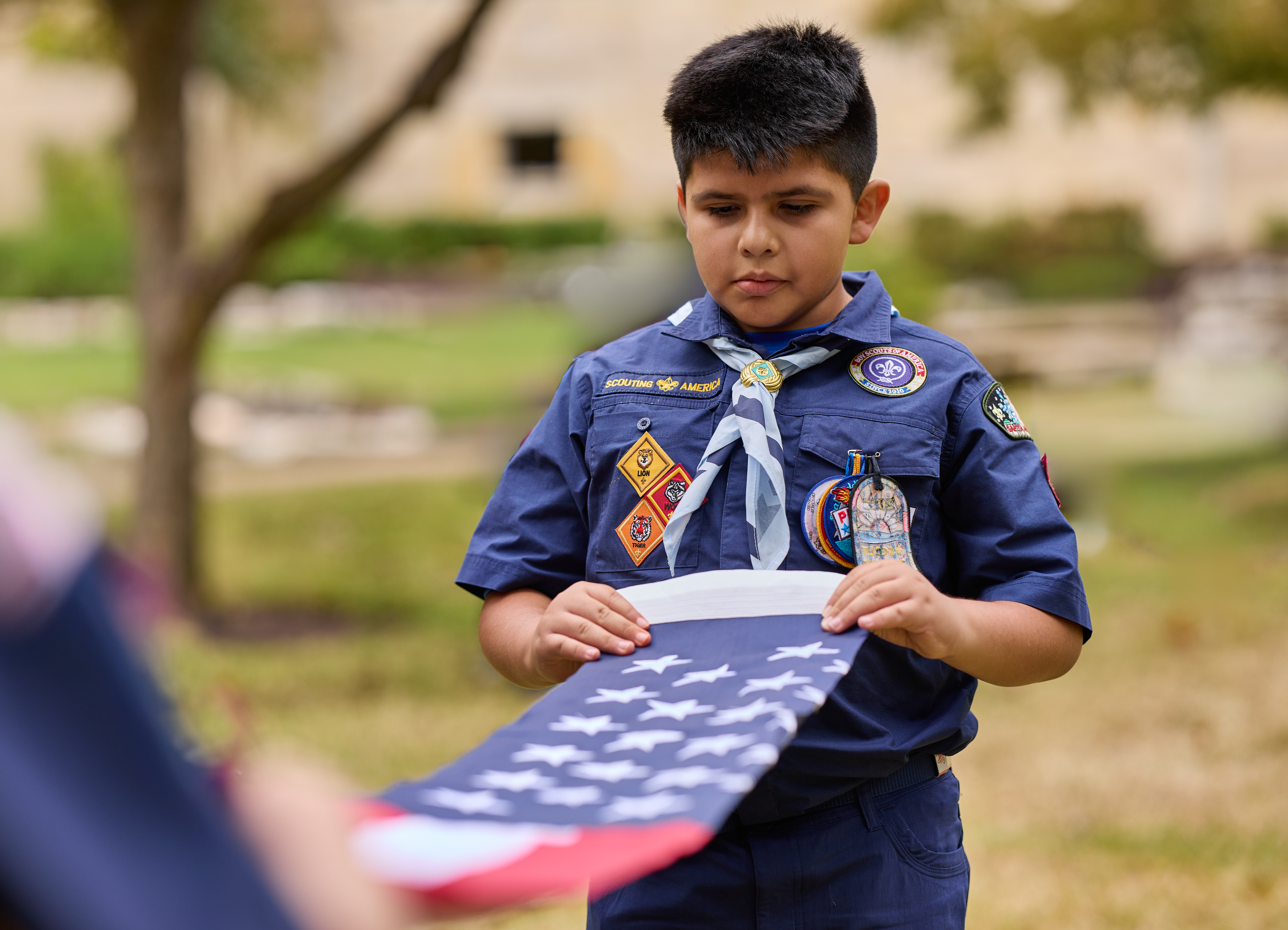 cub scout folding american flag